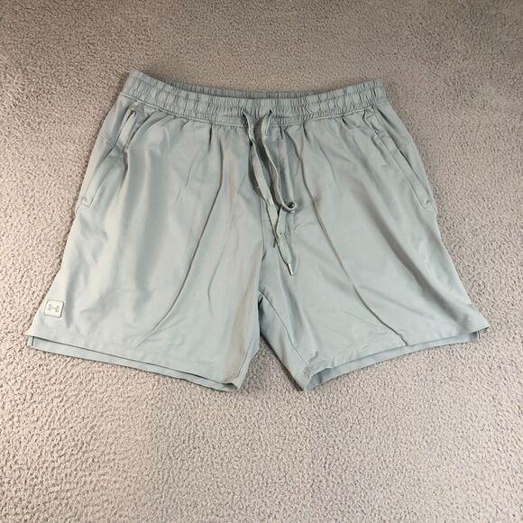 Under Amour Shorts Mens Extra Large Green Teal Outdoor Athleisure Sportwear Slit - Picture 1 of 8